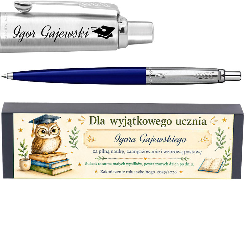 Długopis Parker Jotter Originals Blue CT z grawerem – wyjątkowa nagroda dla ucznia