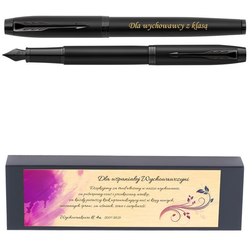 Pióro wieczne Parker IM Achromatic Czarne z Grawerem i dedykacją