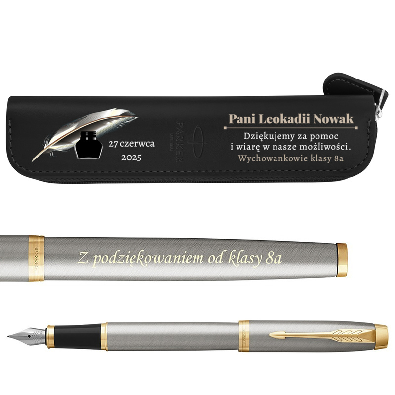 Pióro wieczne Parker IM Brushed GT z grawerem i etui UV