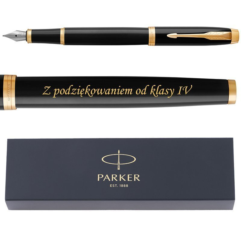 Pióro wieczne Parker IM Black GT 23K z grawerem na maturę