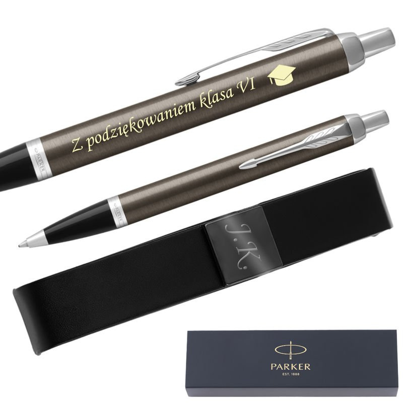 Parker IM Długopis Dark Espresso CT + Etui Grawer