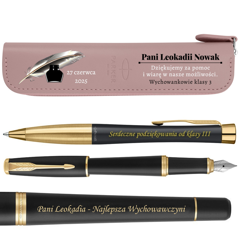 Zestaw Parker Urban GT – Pióro Wieczne + Długopis + Etui z Nadrukiem UV – Elegancki Prezent z Personalizacją