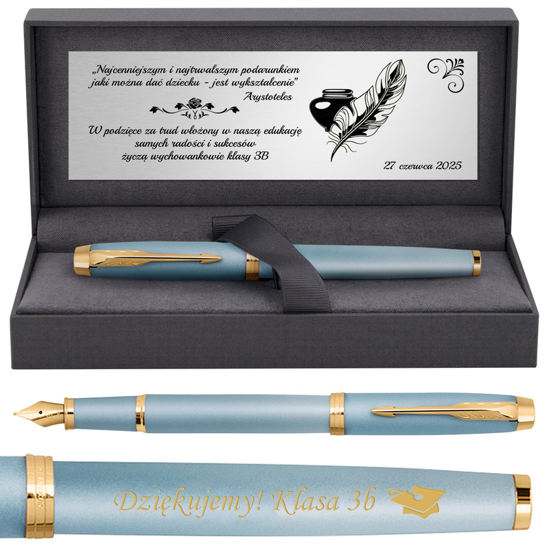 Pióro wieczne Parker IM Writing Rituals Turquoise Green GT z grawerem