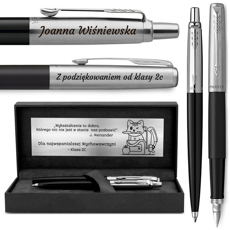 Zestaw Parker Jotter Special Czarny: pióro i długopis z grawerem