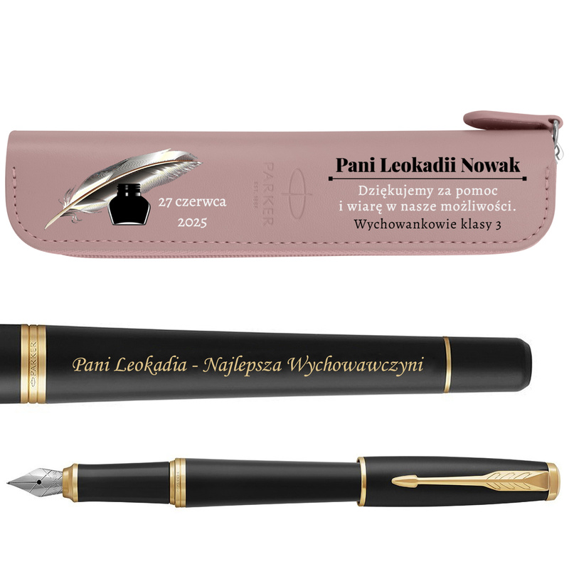 Pióro Wieczne Parker Urban GT Czarny z Grawerem + Etui z Nadrukiem UV