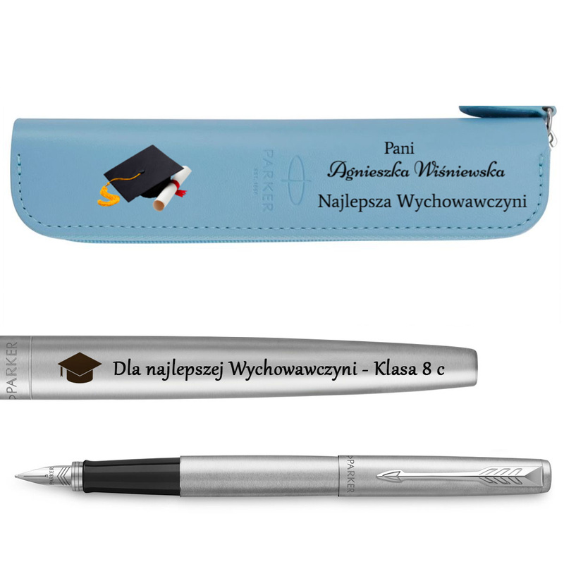 Pióro wieczne Parker Jotter CT stalowe z grawerem i etui UV